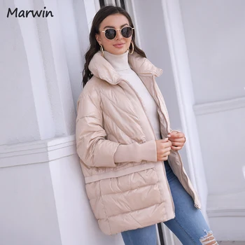  Marwin 2022 Femei De 90% Alb Rață Jos Haine De Lumină Rață În Jos Jachete Groase Solidă Talie Mare Cald Casual Jacheta Lumină În Jos
