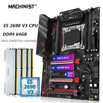  MAȘINIST MR9A PRO Placa de baza Combo Xeon E5 2690 V3 Kit CPU LAG 2011-3 CPU 64GB DDR4 2133mhz WIFI NEME M. 2 cu Patru Canale