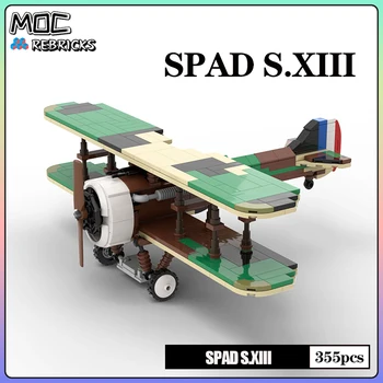  Militar MOC WW1 franceză Spad S. XIII Monoplan Biplan Building Block Model Cărămizi Set DIY Jucării pentru copii Cadouri de Craciun