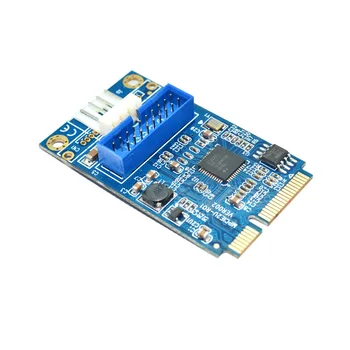  MINI PCIE pentru a USB 3.0 Adapter Card 4Pin Conector de Alimentare MINI PCI-E pentru a 19pin USB Panou Frontal cu 2 Porturi USB 3.0 Montantului plăcii de extensie