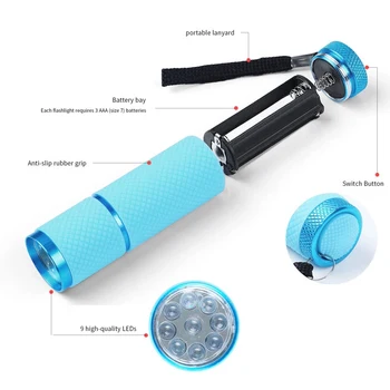  Mini UV Led UV LED-uri Lampă de Unghii Uscator pentru Unghii cu Gel 9 LED-uri Lanterna Portabilitate Unghii Uscător de Mașină de Instrumente Nail Art Lumina UV