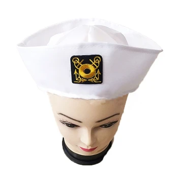  Moda Căpitan Alb de Marinar, Pălărie de Lux Cosplay Pălăria Căpitan de Marină Militară Pălărie Capac de Poliție pentru Călătorii Beach Bar de Dans Cosplay