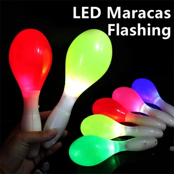  Multi Color LED Maracas Lumină Intermitentă Lampă Senzoriale Stralucitoare Nisip Ciocan Tremura Jucărie Instrumente de Percuție Pentru Concerte, Petreceri