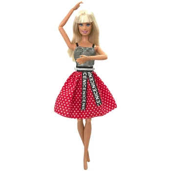  NK 1 Buc Mini Wave Punct Roșu Rochie Fusta de Moda de zi cu Zi Casual Uzura Accesorii Haine pentru Papusa Barbie pentru Fete 278D 3X
