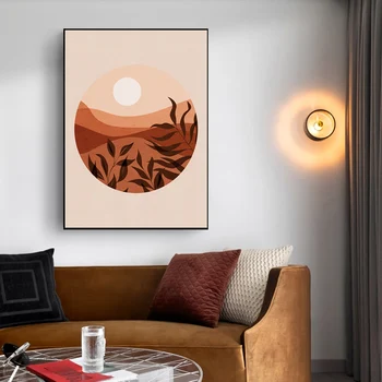  Nordic Linie de Munte Arta de Perete Abstract Boho Panza Pictura Sun Moon Postere si Printuri Poza Perete pentru Living Decorul Camerei