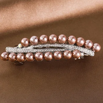  Noua culoare rând dublu imitație perla clip de primăvară epocă zircon boutique orizontală clip elegant mama de moda accesorii de par