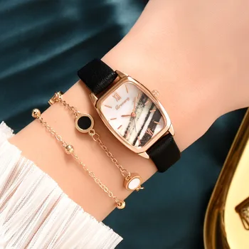  Noua Moda Femei Ceasuri 2022 din Piele Trupa Cuarț Analog Pointer Ceasuri de mana Rotunde de Lux Ceas Casual Pentru Femei reloj mujer