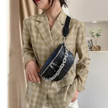  Noul Lanț borseta Femei de Talie din Piele Geanta Brand de Lux Piept pachet Mini Centura de sex Feminin Saci de Moda Doamnelor Umăr, Crossbody Sac