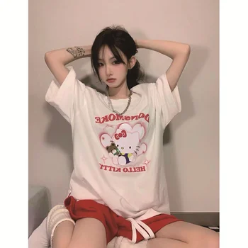  Originale Sanrio Pijama Maneci Scurte Kuromi Mymelody Cinnamorol Sanrio Hello Kitty Pierde T-shirt Anime Kawaii Înaltă Calitate, Cadou