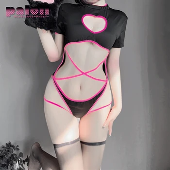  Paloli Sexy Femei Body In Forma De Inima De Design Gol Negru Și Roz Iepuras Costume Cosplay Tempatation Lenjerie Slab 2021 Noi