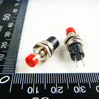  PBS-110 Buton de culoare Roșie 0,5 a/250VAC OFF-ON 2Pin Non Auto-blocare Comutator Buton (Auto reset) 100buc/lot