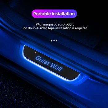  Personalizat Wireless LED-uri Auto Pedala de Lumină Pervazul Cale bun venit Scuff Lumina Pentru GREAT WALL HAVAL H6 H2 H2S M6 H9 F7 F7x accesorii Auto