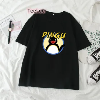  Pingu Noot Noot Tricou Drăguț T-Shirt Estetice Topuri Femei Tricou de Imprimare de Desene animate de Vară Grafic T-shirt Femei Grunge Îmbrăcăminte