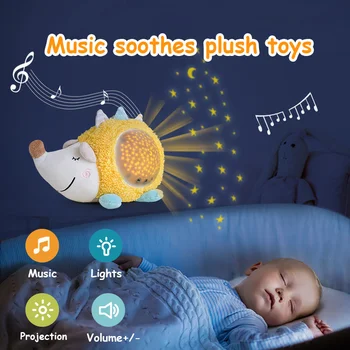  Plus De Lumină Detasabila Confort Emoțional Creative Lumina De Proiecție Jucărie De Pluș Cu Muzica De Pluș Lampa De Noapte Pentru Copii