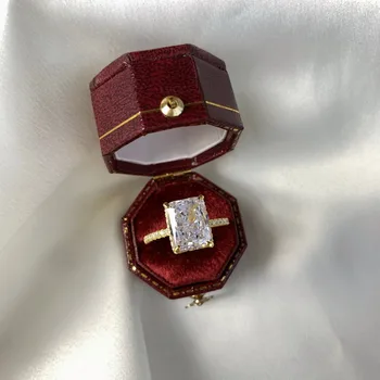  Radiant Taie Moissanite Inel cu Diamant de Real Argint 925 Logodna Nunta Trupa Inele Pentru Femei Partid Promit Bijuterii