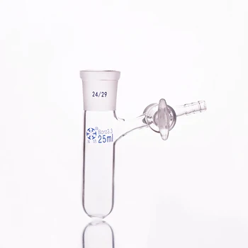  Reacția tub de sticlă cu armătură și standard gr gura,Capacitate 25ml și comune 24/29,sticlă borosilicată Mare