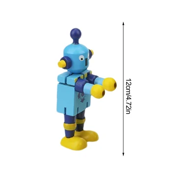  Robot De Papusi Din Lemn Roboți De Jucărie Comun Reglabil Din Lemn Robot De Jucărie Desktop Figura Jucărie Pentru Copii