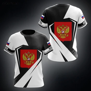  Rus T-Shirt Pentru Bărbați rusă Emblemă Națională Imprimate Topuri de Vara Gât Rotund Pulover Supradimensionat Rece de Moda de Îmbrăcăminte pentru Bărbați