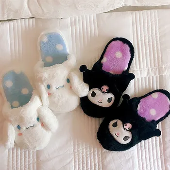  Sanrio Bumbac Papuci De Casă Cinnamoroll Kuromi Mea Melodia Hello Kitty Desene Animate Drăguț Acasă De Pluș Cald Papuci De Interior, Papuci De Casă Iarna Cadou