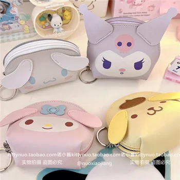  Sanrio Melodie Drăguț Portabil Mini Piele PU Kuromi Cinnamoroll Monedă Pungă Portofel Pandantiv Fete Copii Kawaii Jucarie Breloc