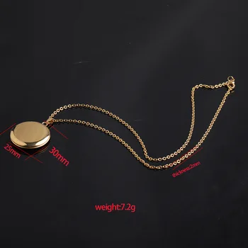  Se poate deschide Medalionul Cadru Pandantiv Colier pentru Femei Oglindă Lustruit din Oțel Inoxidabil Rotunde Foto Coliere Moda Memorial Bijuterii