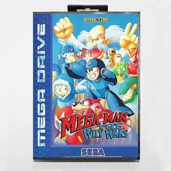  Sega MD jocuri card - Mega Man Viclean Wars 2 UE Autocolant cu cutie pentru Sega MegaDrive Consolă de jocuri Video pe 16 biți MD card