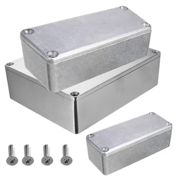  Silver carcasa din Aluminiu Cutiei Electronice de turnat sub presiune Pedale Proiect Incintă Cutie cu Șuruburi 3 Dimensiuni