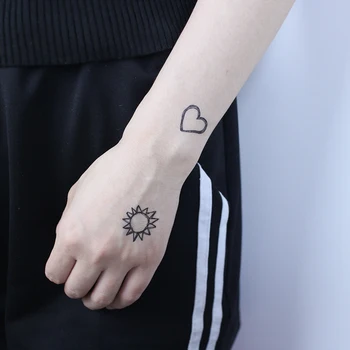  Soare, Stele Smiley Autocolant Tatuaj Temporar Rezistent La Apa Femei Bărbați Adulți Fals Body Art Design Nou 10.5X6cm Copii de Mână Tatoo