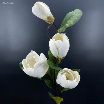  SunMade 4-Cap De Pu Artificiale Magnolia Ramură Acasă Decorare Nunta Flori False Living Decorul Camerei Flores Artificiales Toamna