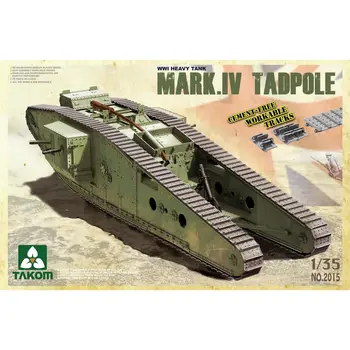  TAKOM 1/35 primul război MONDIAL Grele Tanc de Lupta Mark IV Masculin Mormoloc w/Spate mortar - Model la Scară Kit