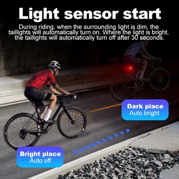  TOPRIDER Super-III Biciclete Lumina LED IP5 Impermeabil de Încărcare USB Stop Bicicleta Lanterna Auto de Frână Senzor Inteligent de Lumină din Spate