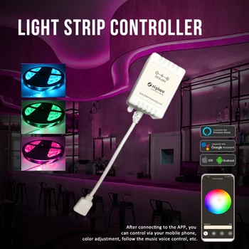  Tuya Zigbee MIni-Benzi cu LED-uri Contoller RGB Dimmer Switch 5-24V Pentru Alexa Google Acasă Inteligent Lampa RGB Telecomanda fara Fir