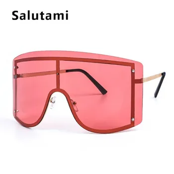  Una Bucata Supradimensionat ochelari de Soare pentru Femei Mare Rama Roz Roșu Brand de Lux Ochelari de Soare Femei Sexy Scut Nuante Bărbați Aliaj URI Fierbinte