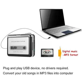  USB Casetă de Captare Radio Player Portabil USB Casetofon Player Caseta Audio Muzica MP3 Converter Banda de Captura Cassett C6S0