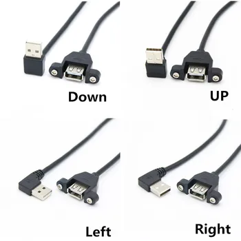  USB2.0 Barbat de 90 de grade în Sus și în Jos și la Dreapta și la Stânga Unghi de Famale Cablu Computer Placa de baza cu Montare pe Panou USB Cablu Hayonului Cu Șuruburi