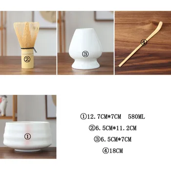  Ușor De Curățat Matcha Ceai Set Handmade Acasă Stand Instrument Kit Castron Amestecati Lingura Cadou Ceremonie Tradițională Japoneză Ceai, Seturi Accesorii
