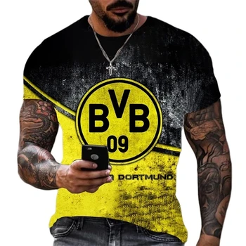  Vara Barbati Bvb 3D Dortmund Club Haine de Stradă Hip Hop de Moda O-Gât Supradimensionate Barbati Casual Sport Shirt