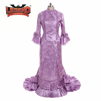  Victorian Rochii franceză Agitația Perioada de Bal, Rochii de Reconstituire Costume Steampunk Gotic Agitația rochie violet Florale Rochie