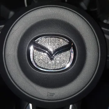  Volan masina Logo-ul de Diamant Decorare Acoperire Autocolant Pentru Mazda 2 3 5 6 Axela Atenza Allegro CX3 CX5 CX7 CX9 CX30 Accesorii