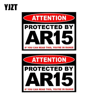  YJZT 2X 11CM*7,8 CM Protejat AR15 Avertizare Arma Reflectorizant Auto Autocolant Decal PVC 12-0508