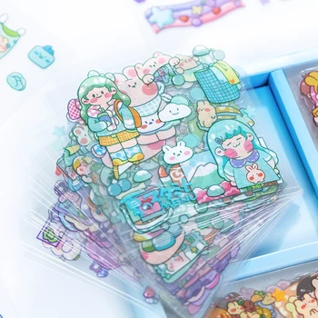  Yoofun 100buc/cutie Drăguț Autocolante de Desene animate Drăguț Fata de Copii Autocolant Pack pentru Scrapbooking Reviste Decorative Papetărie