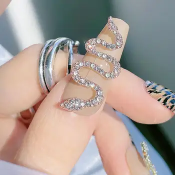  Șarpe de Unghii Cristale - 3D Flatback de Aur cu Diamante Împânzit Aliaj de Șarpe Bijuterii Charms Unghii DIY Artizanat Bijuterii Pentru Unghii de Arta