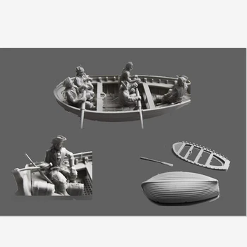  1/72 Scară de Rășină de Model Figura GK,barca cu echipaj al xvIII-lea,Neasamblate și nevopsite