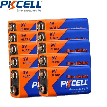  10buc PKCELL 9v termometru baterie 6LR61 E22 MN1604 522 Super Baterii Alcaline Uscate Baterii Primare Superioare 6F22