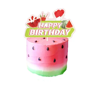  10Guests Pepene verde Vara Tacamuri de unica folosinta Set de Pepene verde Fructe, Servetele, Farfurii Pahare Happy Birthday Party Decor Copil de Dus