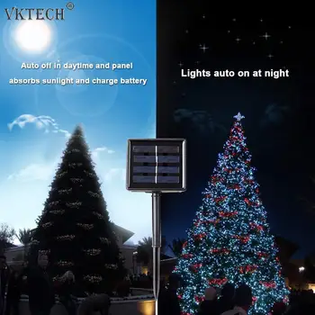  10m/20m Solare LED Lumini Șir 8 Moduri în aer liber rezistent la apa Zână Lampă de Culoare Multi Șir de Sârmă de Cupru Lampă Ghirlanda de Crăciun