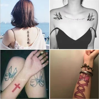  13piece Sexy Tatuaj Temporar Autocolante de sex Feminin Aripi de Pasăre Arc Impermeabil Arta Tatuaje False Floare Chineză Brațul Clavicula Tatuaj Set