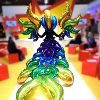  18/24/36 inch pe Violet de Aur S-în formă de Balon de Folie DIY Coada de Sirena Gonflabile Aer Balllons de Aniversare pentru Copii Mermaid Partidul Consumabile