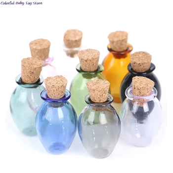  2 buc 1:12 Păpuși Miniaturale de Culoare de Sticlă Sticle de Plută Sticle Borcan Mic Model De casă de Păpuși Decor