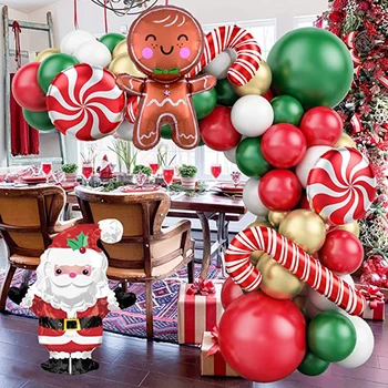  2 BUC Om turtă dulce Baloane Trestie de Bomboane Balon de Folie de Crăciun Heliu Globos Decor de Crăciun de Crăciun Petrecere de Anul Nou Decor